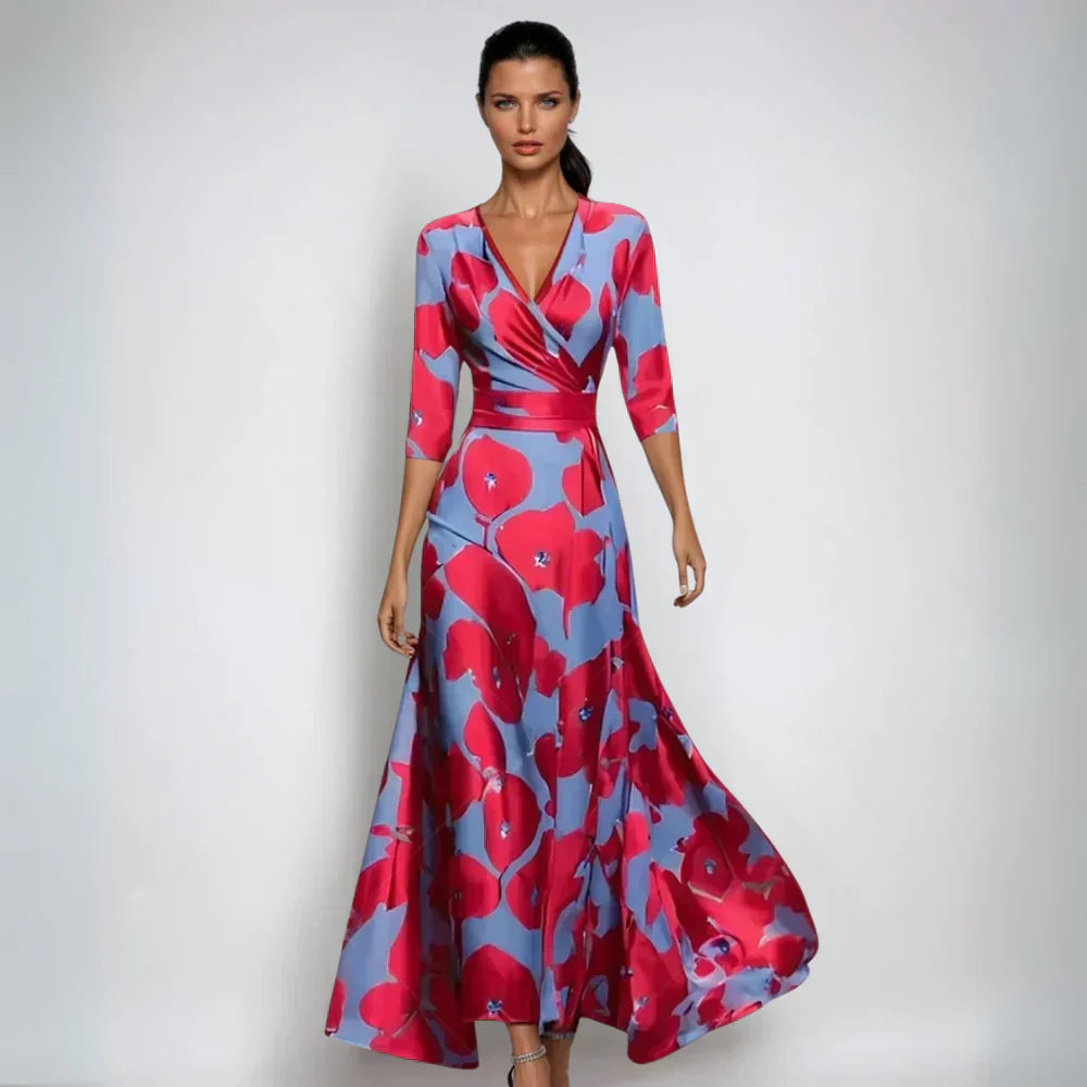 Irene | Abito a Portafoglio Floreale Elegante